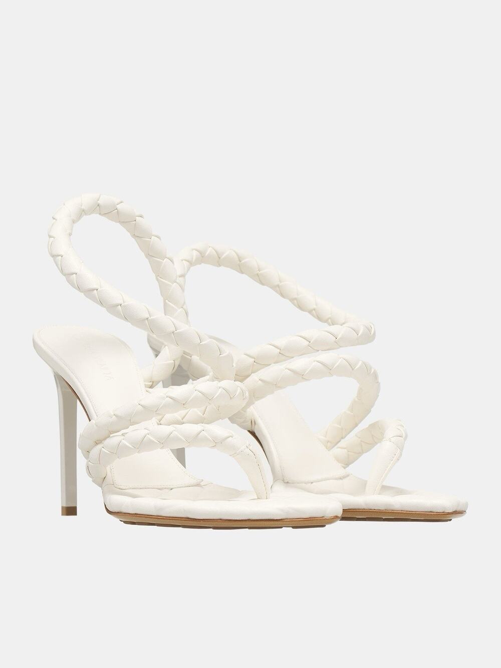NIB Bottega Veneta ‘Leaf’ Intrecciato Leather Sandals Size 37.5EU/7.5US $1450.00